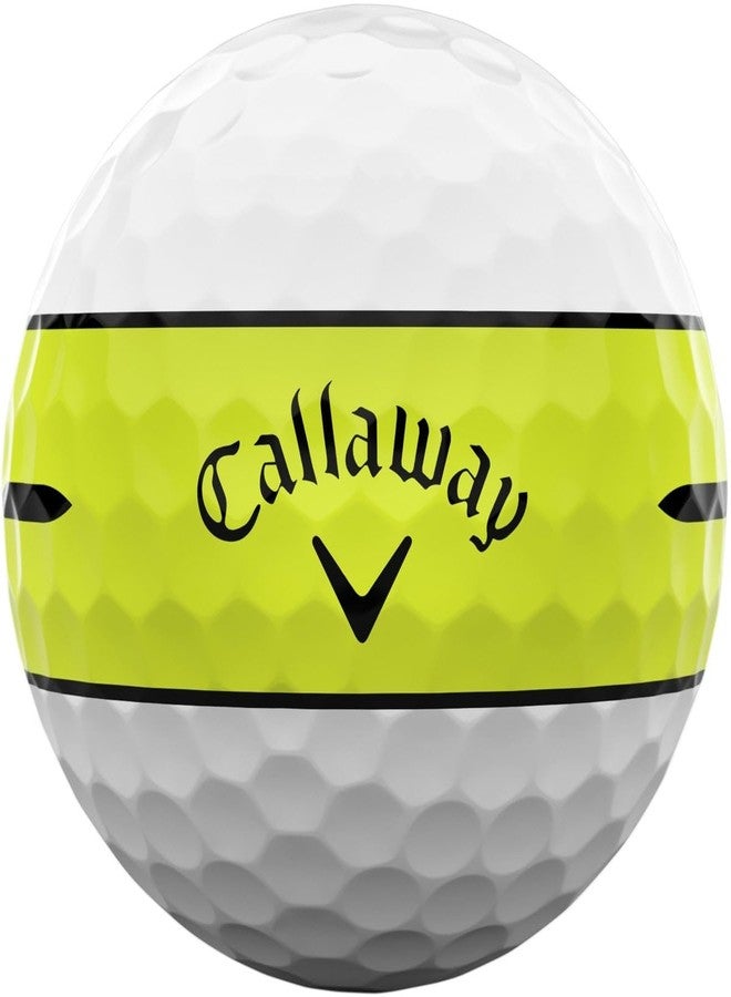 Callaway Golf Chrome Tour X 360 Stripe Golf Ball (Yellow) - Image 3