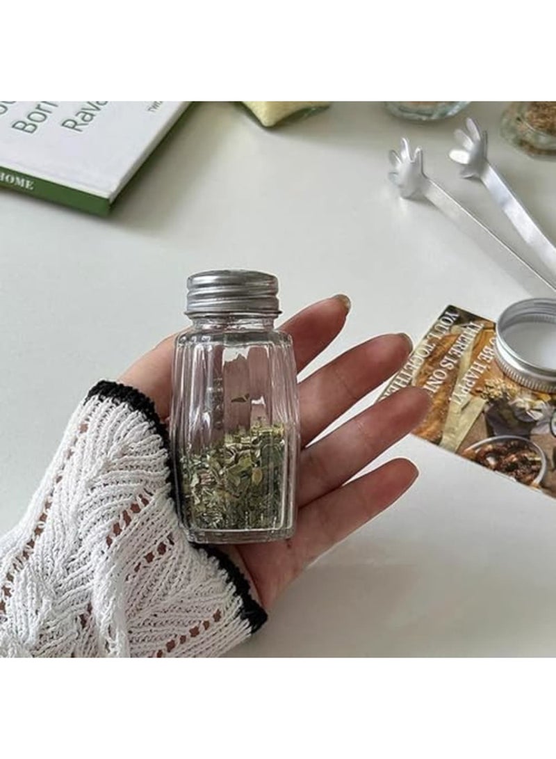 SYOSI 10pcs Glass Salt and Pepper Shakers Set - Small Seasoning Shaker Bottles with Precision Dispensing Holes for Kitchen, Restaurant, BBQ & Home Use - Easy Control & Clean (2-3 oz Capacity) - Image 3