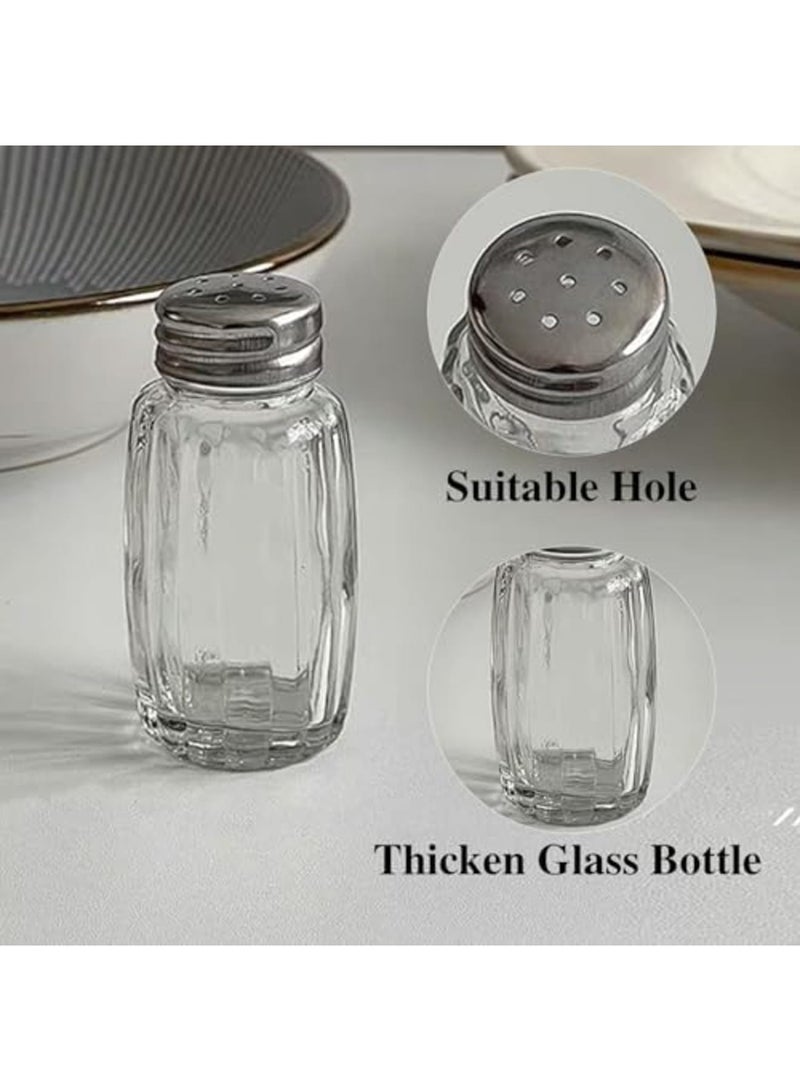 SYOSI 10pcs Glass Salt and Pepper Shakers Set - Small Seasoning Shaker Bottles with Precision Dispensing Holes for Kitchen, Restaurant, BBQ & Home Use - Easy Control & Clean (2-3 oz Capacity) - Image 2
