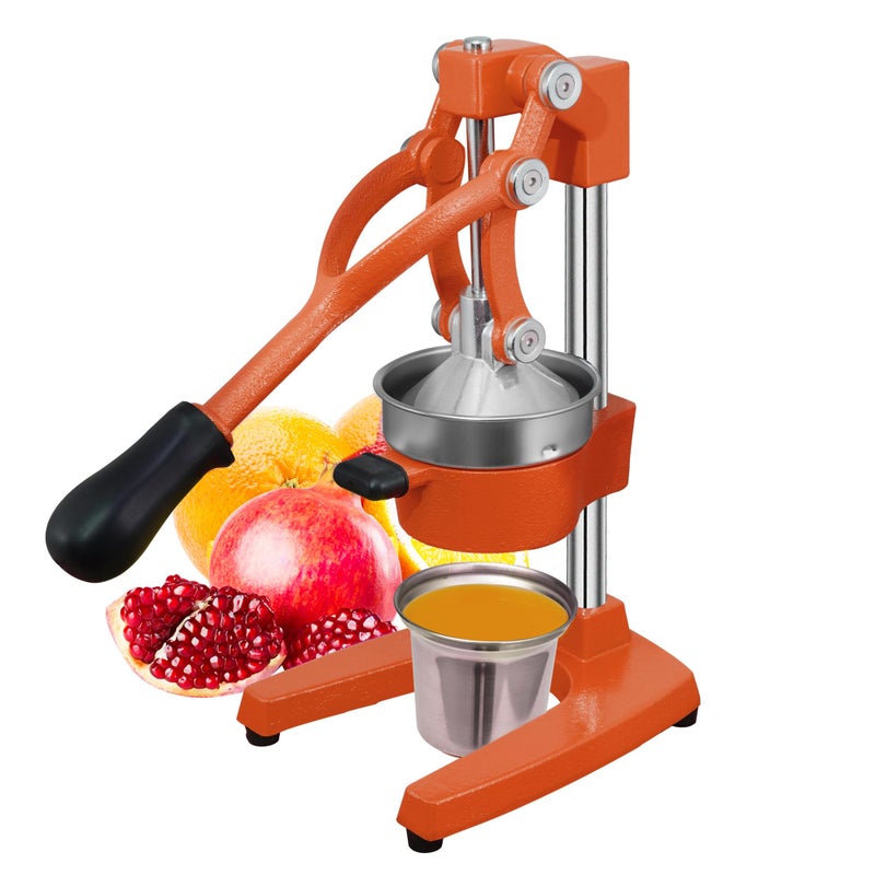 Gowintech Gowintech Commercial Heavy Duty Cast Iron Hand Press Manual Orange Citrus Lemon Lime Grapefruit Pomegranate Fruit Juice Squeezer Machine with Stainless Steel Cup 