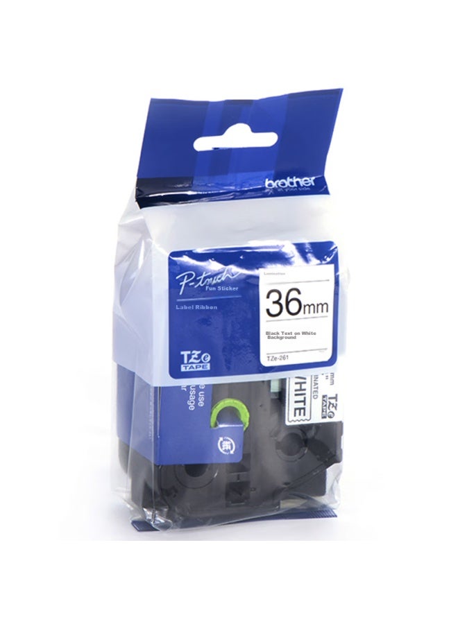 بروذر Brother Tze-261 36mm شريط تسمية بخلفية بيضاء ونص أسود (متوافق مع Pt3600/9700pc/9800pcn) - Image 3
