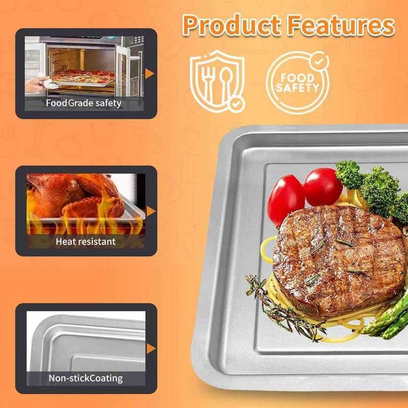 GWY Air Fryer Tray for Emeril Lagasse 26 QT Extra Large Air Fryer, 12.5''Ã—11.3'' Steel Air Fryer Accessories Grill Pan Grill Plate Crisper Plate Replacement Parts Rack - Image 4