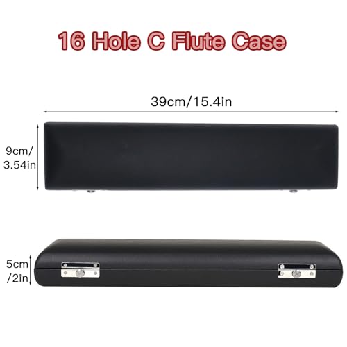 Cheerock 16 Hole C Flute Case, Portable PU Leather Hard Shell Flute Box, Protective Storage Case Cover for 16 Hole Flute, Ideal Gift for Beginner Students, Flute Players and Musicians - Image 2
