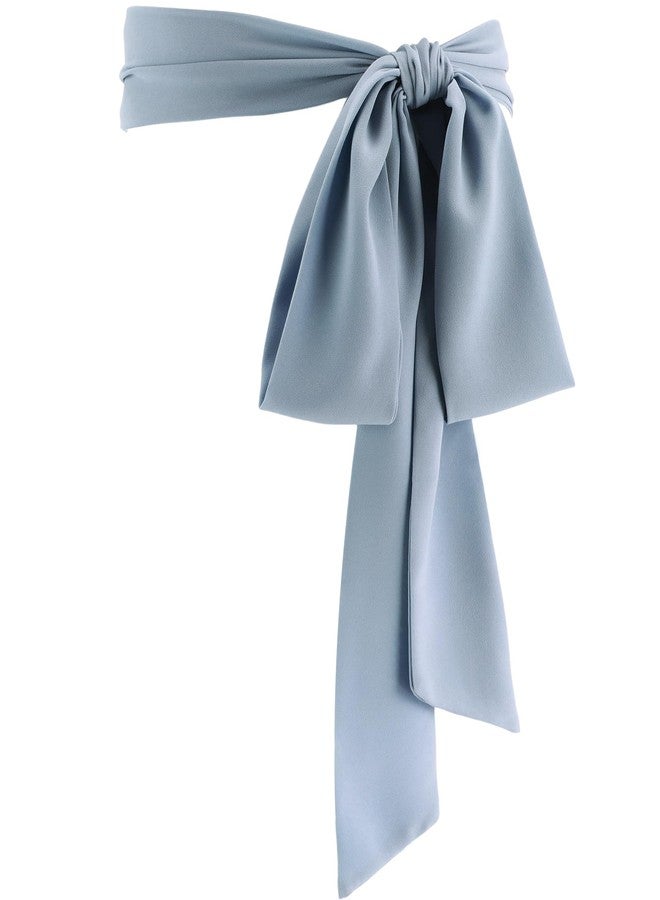 Glitopper Women Chiffon Sash Belt Dress Sash Waist Bridal Wedding Belt 50s Belt Accessories 3'' Wide(Dusty Blue, Classic Style) - Image 1