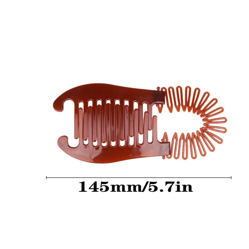 Sluswallow 3Pcs Colorful Elongated Interlocking Plastic Banana Clip Hair Combs - Women Two Sides Hair Combs Ponytail Hair Clincher Hair Accessories for Ponytail Holder, Hair Clips, Clips and Barrettes - Image 2