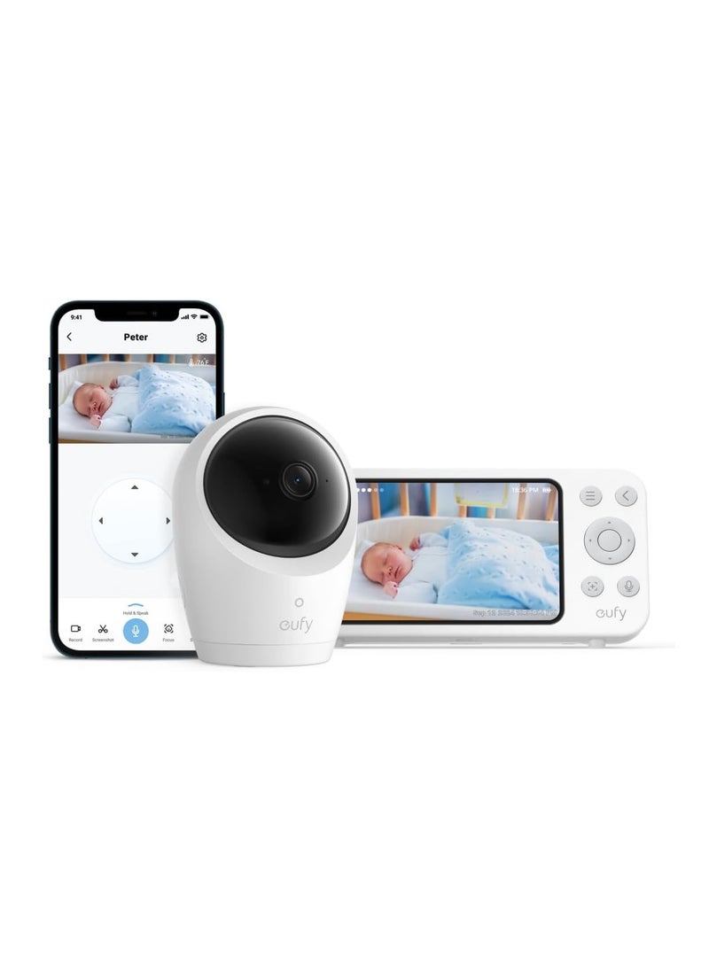 eufy Baby Monitor E20 with 2K Camera, Hybrid Wi-Fi and No Wi-Fi Connection, App and Monitor Control, Ultra-Clear Night View, Pan-Tilt, 4× Zoom, Portable Camera with Built-In Battery, ANR, Smart Alerts - pzsku/ZD46730713581AA397ECDZ/45/_/1733129016/fccbbf33-c4d3-41ca-8303-0d04a8dddad1