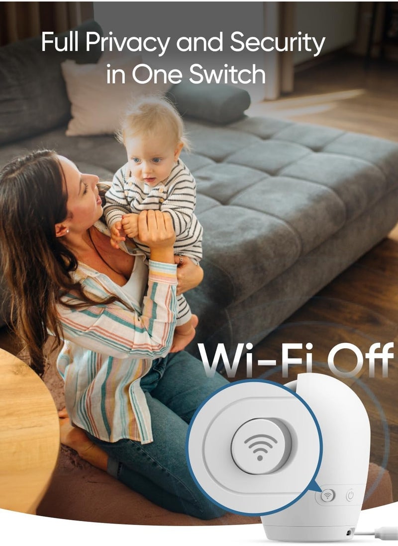 eufy Baby Monitor E20 with 2K Camera, Hybrid Wi-Fi and No Wi-Fi Connection, App and Monitor Control, Ultra-Clear Night View, Pan-Tilt, 4× Zoom, Portable Camera with Built-In Battery, ANR, Smart Alerts - pzsku/ZD46730713581AA397ECDZ/45/_/1733129097/eda78534-9d45-47df-85f1-e4d1dfb65ece