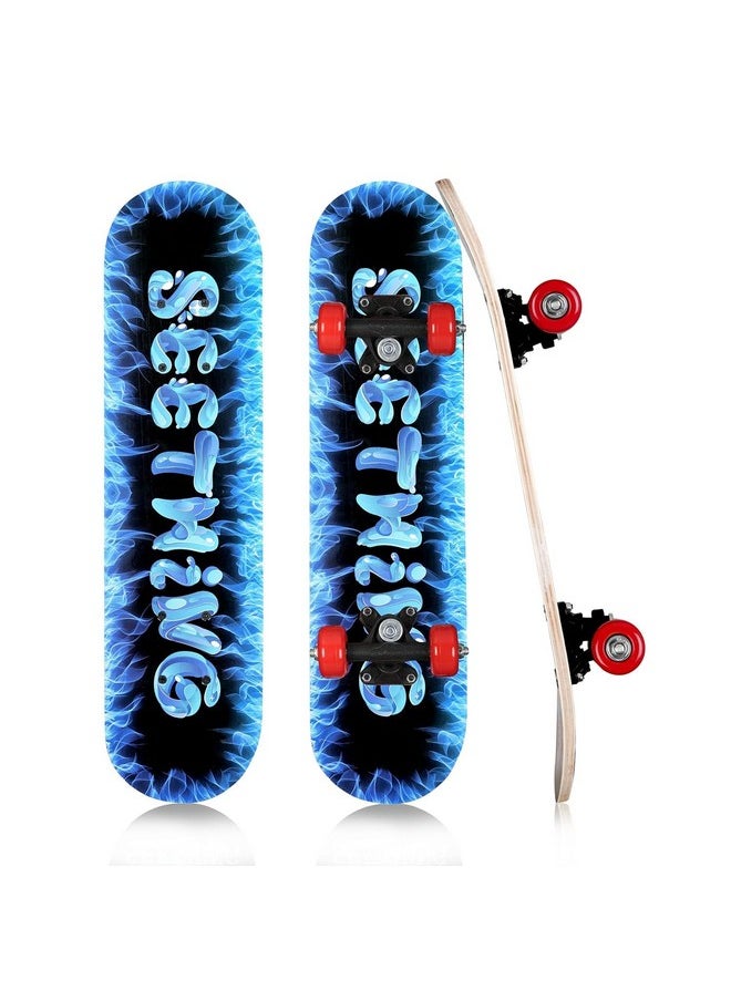 Ash & Roh - Ash & Roh Duck Fibre Skateboard: Beginner-Friendly Boards for All Ages - Featuring 80 Grit Grip Tape & Stylish Sticker Graphics (Blue) - Image 1