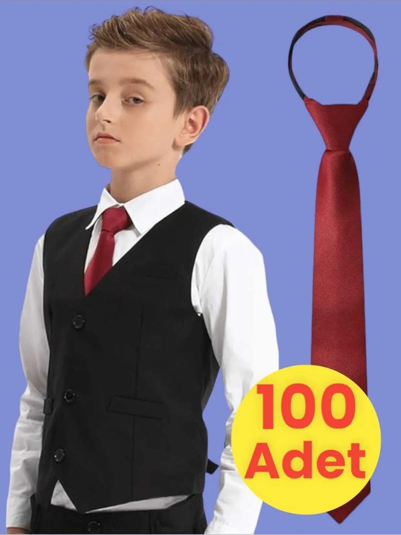 Mood Agenda Unisex 5 - 10 Years Old Children's Elastic Tie 100 Pieces 