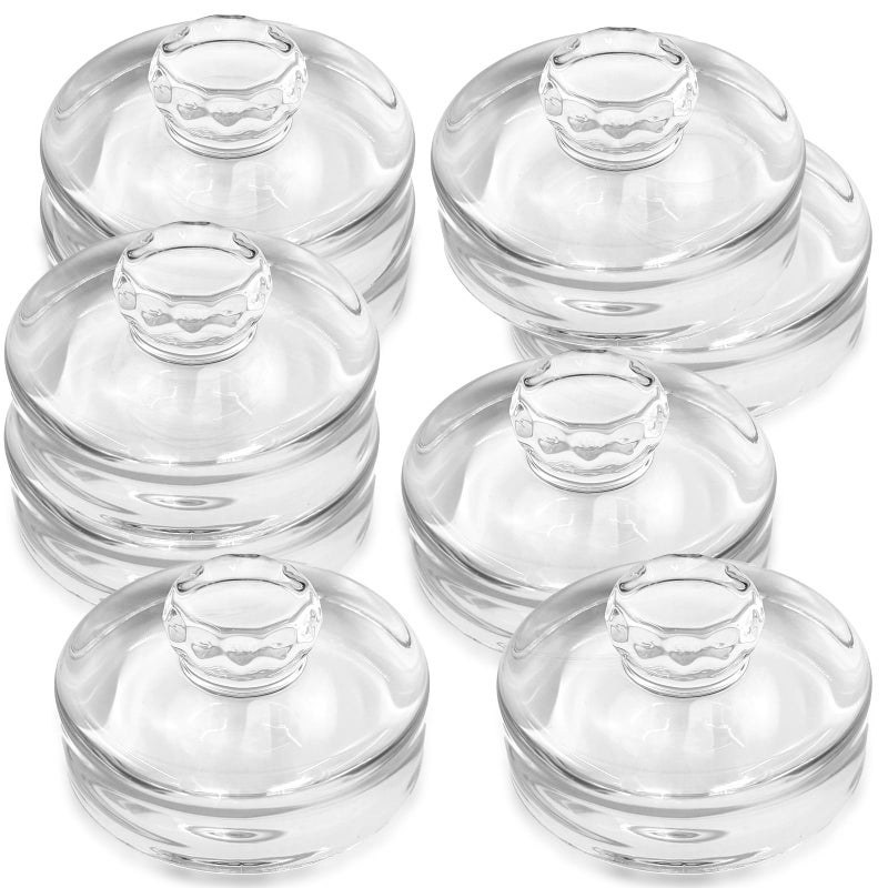 Nexboraque 9 Pack Fermentation Glass Weights with Easy Grip Handles, Clear Canning Weights and Pickling Glass Weight for Wide Mouth Mason Jars, Fermenting Kit, Kimchi, Sauerkraut - Image 1