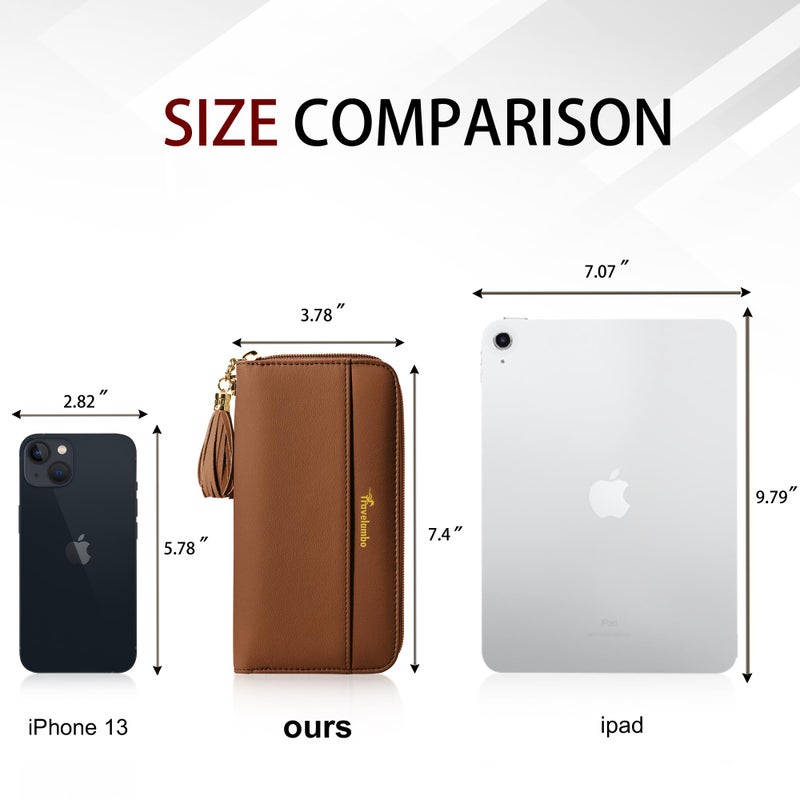 Travelambo Womens Wallet Tassel Bifold Ladies Clutch Wristlet Wrist strap Long Purse (Access Tan) - Image 4