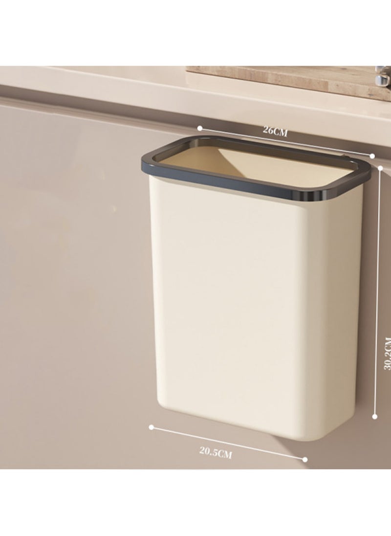 Generic - 26cm*20cm*30cm Wall-Mounted Trash Can Large Size - Cream White - Image 1
