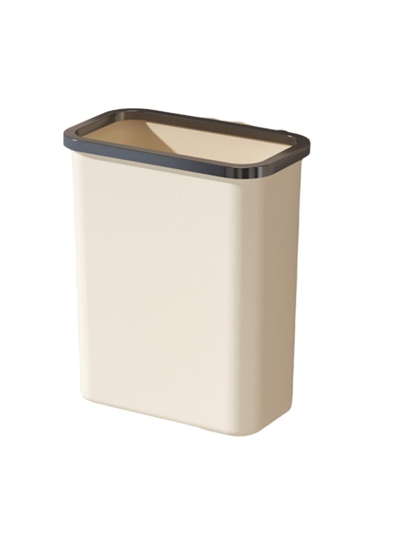 Generic - 26cm*20cm*30cm Wall-Mounted Trash Can Large Size - Cream White - Image 1