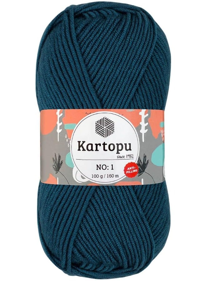 Kartopu خيط كارتوبو K1467 رقم 1 – 100 جرام، طول 160 متر، أزرق - Image 1