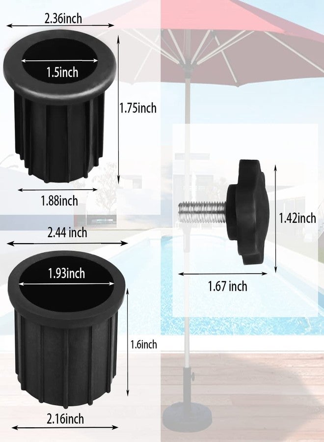 DVECUE Patio Umbrella Parasol Base Stand Hole Ring Plug Cover Cap Insert with Adjust Knobs Suit for Dia 2 Inch Umbrella Pole Adapter - Image 3