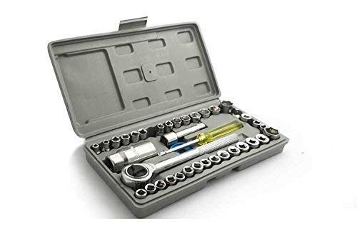shopper 52.com shopper 52com Multipurpose Metal Screwdriver Socket Set and Bit Tool Kit Set Jackly Combination Wrench Tool for Home Car Bike 40 Pieces - Image 2