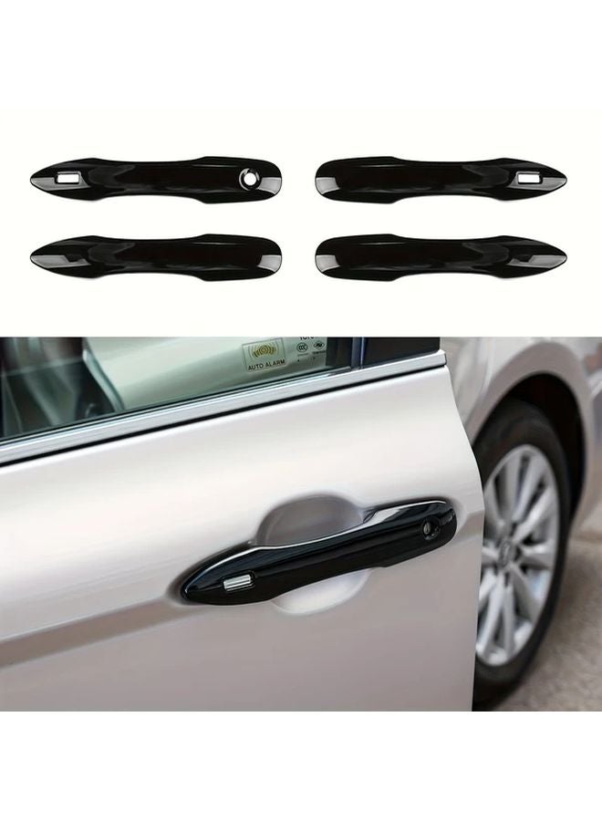 4Pcs Carbon Fiber Black ABS Door Handle Covers For Toyota Camry Corolla RAV4 Avalon - Image 4