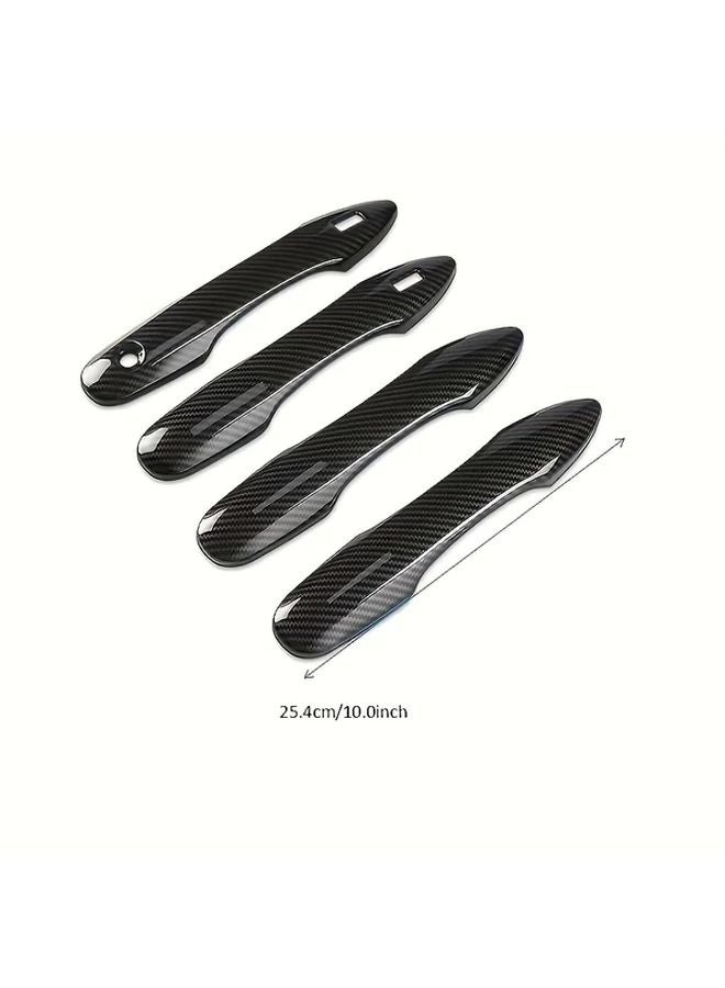 4Pcs Carbon Fiber Black ABS Door Handle Covers For Toyota Camry Corolla RAV4 Avalon - Image 3