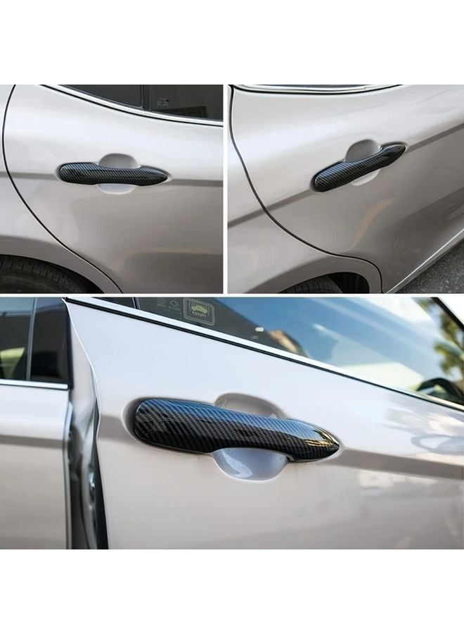 4Pcs Carbon Fiber Black ABS Door Handle Covers For Toyota Camry Corolla RAV4 Avalon - Image 2