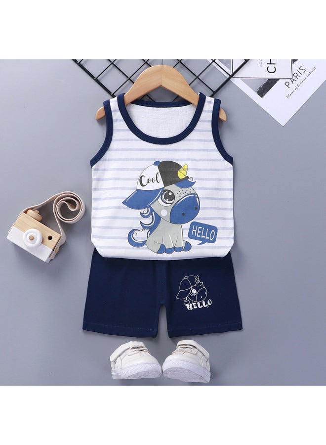 Children's Vest Suit Category A Summer Pure Cotton New Boys And Girls Thin Summer Clothes Baby Clothing Children's Clothing