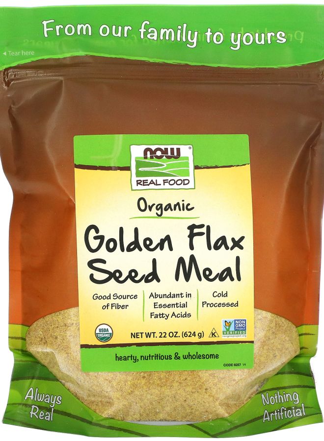 now Real Food Organic Golden Flax Seed Meal 22 oz (624 g)