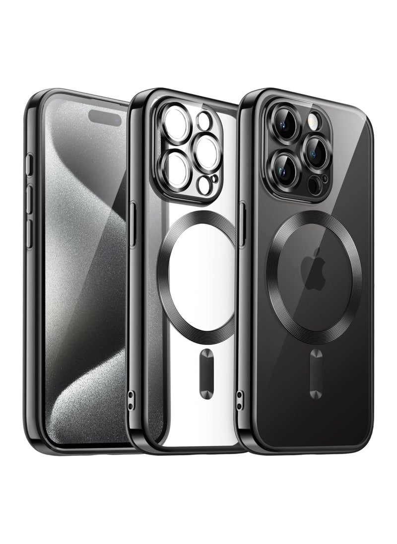 Generic - Magnetic Clear for iPhone 15 Pro Max Case with MagSafe Integrated Camera Protection Glass Silicone Cover Slim Thin Non Yellowing Anti Fingerprint Scratch Wireless Charging - Image 1