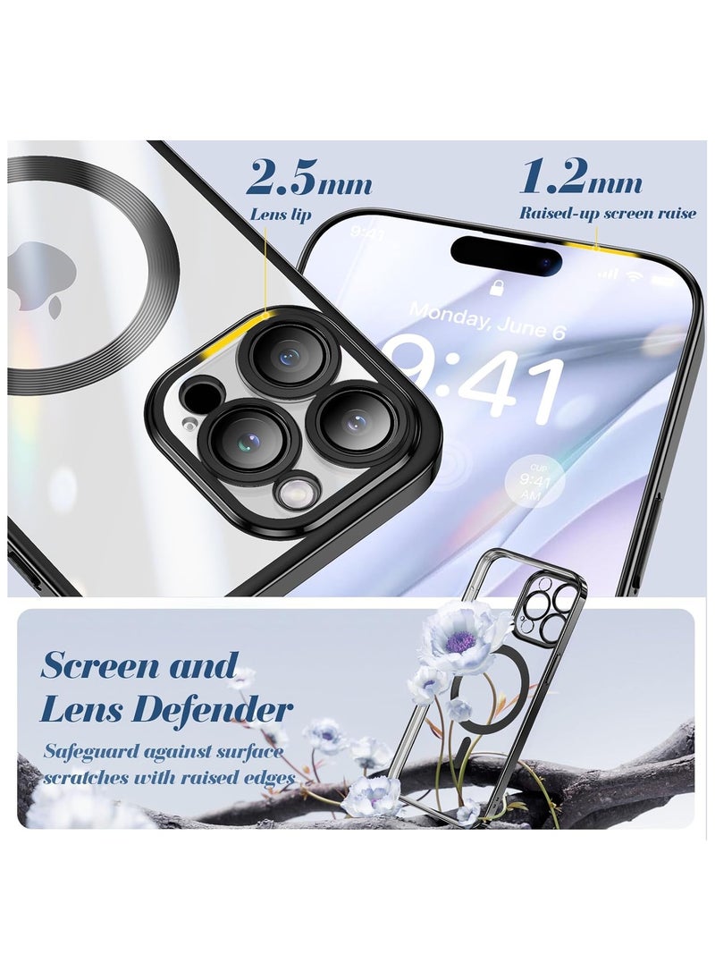 Generic - Magnetic Clear for iPhone 15 Pro Max Case with MagSafe Integrated Camera Protection Glass Silicone Cover Slim Thin Non Yellowing Anti Fingerprint Scratch Wireless Charging - Image 1