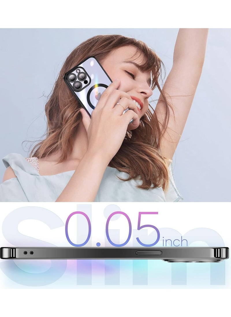 Generic - Magnetic Clear for iPhone 15 Pro Max Case with MagSafe Integrated Camera Protection Glass Silicone Cover Slim Thin Non Yellowing Anti Fingerprint Scratch Wireless Charging - Image 1