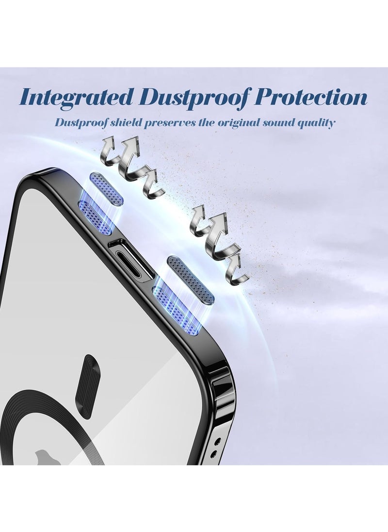 Generic - Magnetic Clear for iPhone 15 Pro Max Case with MagSafe Integrated Camera Protection Glass Silicone Cover Slim Thin Non Yellowing Anti Fingerprint Scratch Wireless Charging - Image 1