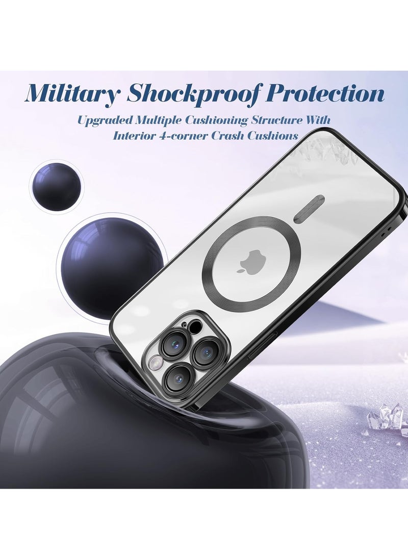 Generic - Magnetic Clear for iPhone 15 Pro Max Case with MagSafe Integrated Camera Protection Glass Silicone Cover Slim Thin Non Yellowing Anti Fingerprint Scratch Wireless Charging - Image 1