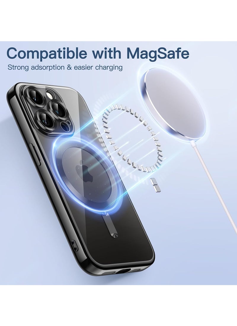 Generic - Magnetic Clear for iPhone 15 Pro Max Case with MagSafe Integrated Camera Protection Glass Silicone Cover Slim Thin Non Yellowing Anti Fingerprint Scratch Wireless Charging - Image 1