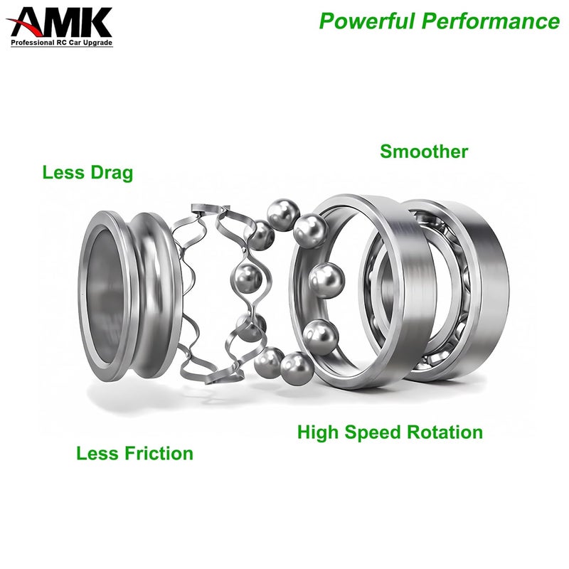 AMK طقم كرات المحامل المعدنية TRX6 55 قطعة مع محامل عجلات مطاطية محكمة الإغلاق لترقيات شاحنة 110 RC Crawler G63 6x6 - Image 5