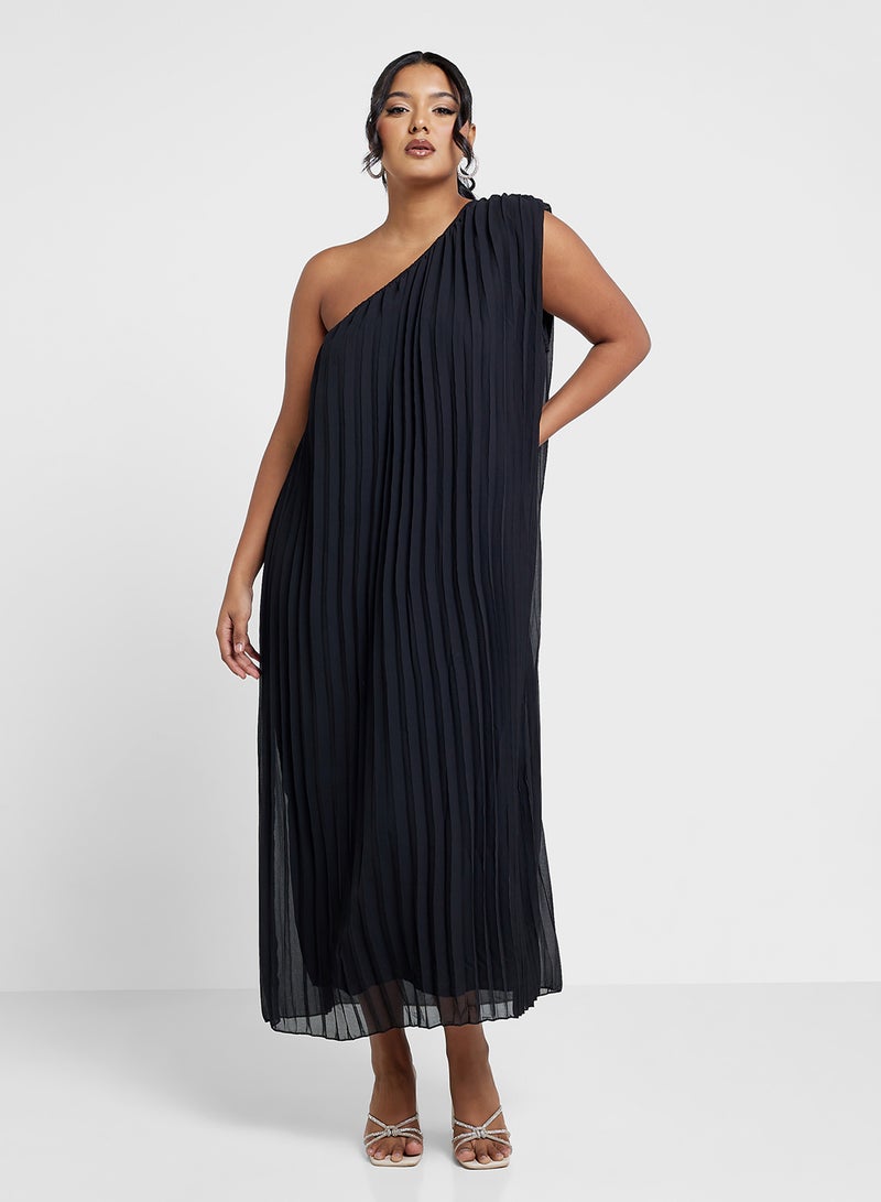 Ella Plus Pleated One-Shoulder Dress - Image 1