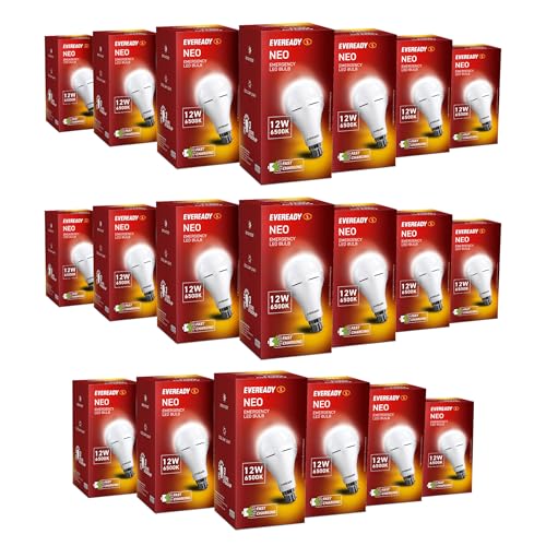Eveready 12W B22D Emergency Inverter LED Bulb| Cool Day Light (6500K) | Energy Efficient | 4 Hour Battery Backup | Li-on Battery Inside (20) - Image 1