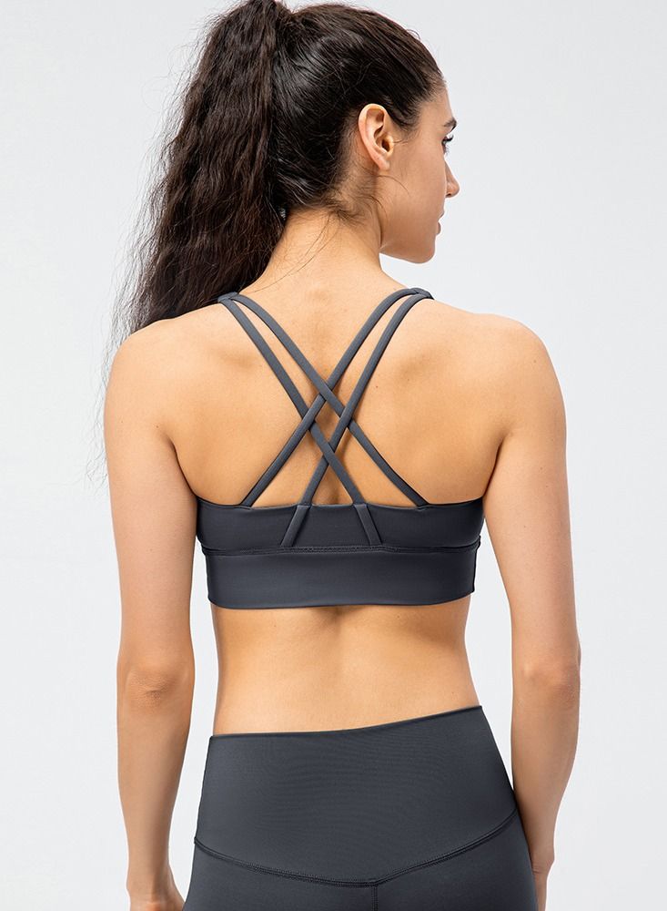 Loquat New  nylon shock gathering running bra yoga vest  - Image 2
