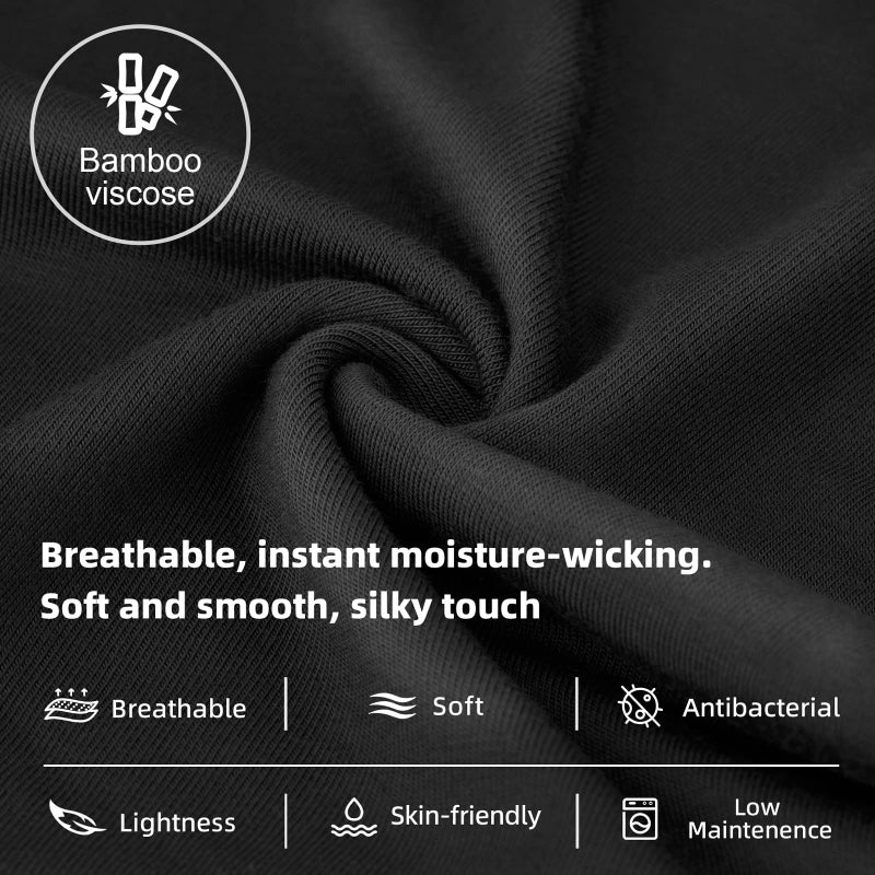 KNITLORD Men's Underwear Boxer Briefs Luxury Bamboo Viscose Ultra Breathable and Cooling Trunks Black 5 Pack M - Image 5