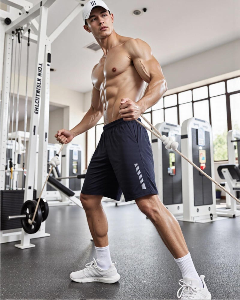 TEEPIRE Men's Athletic Shorts with Pockets and Elastic Waistband, Quick Dry Activewear Workout Short for Gym, Running - Image 3