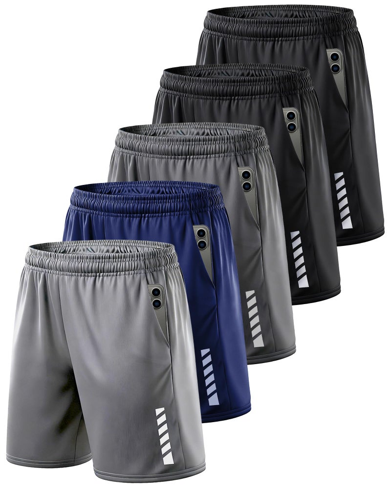 TEEPIRE Men's Athletic Shorts with Pockets and Elastic Waistband, Quick Dry Activewear Workout Short for Gym, Running - Image 1