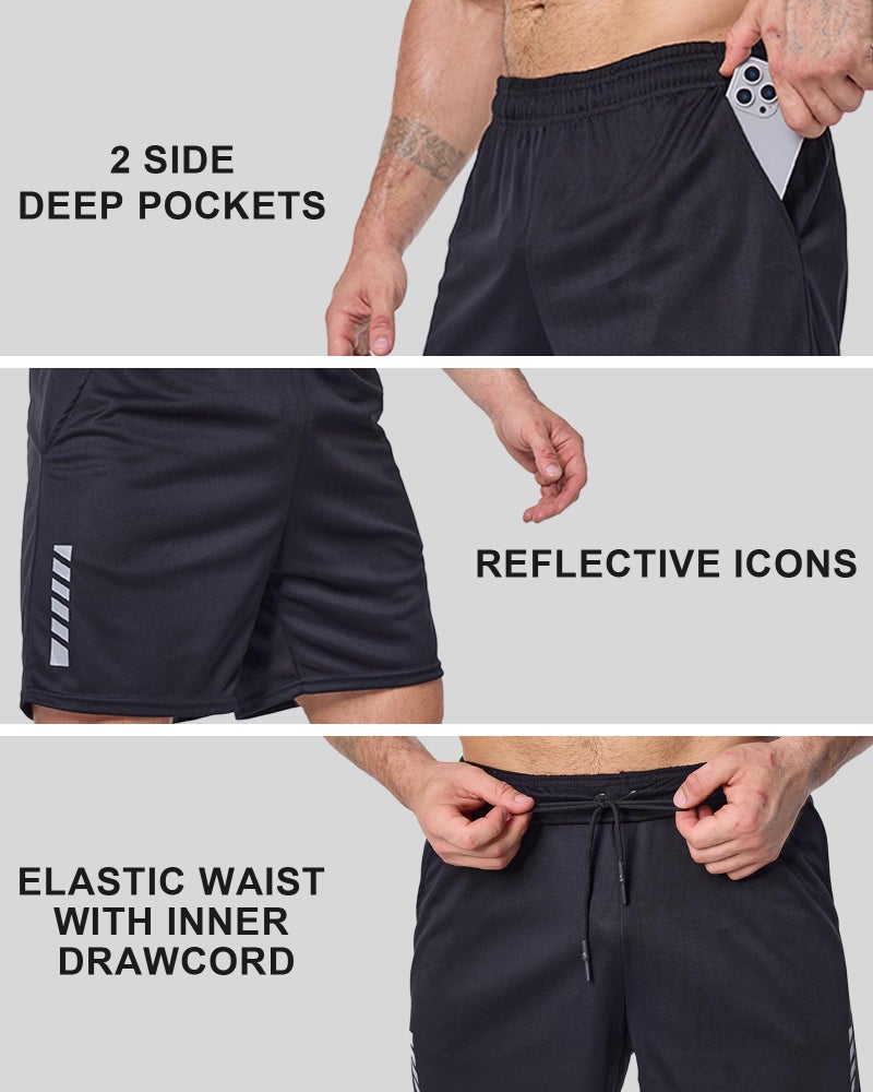 TEEPIRE Men's Athletic Shorts with Pockets and Elastic Waistband, Quick Dry Activewear Workout Short for Gym, Running - Image 5
