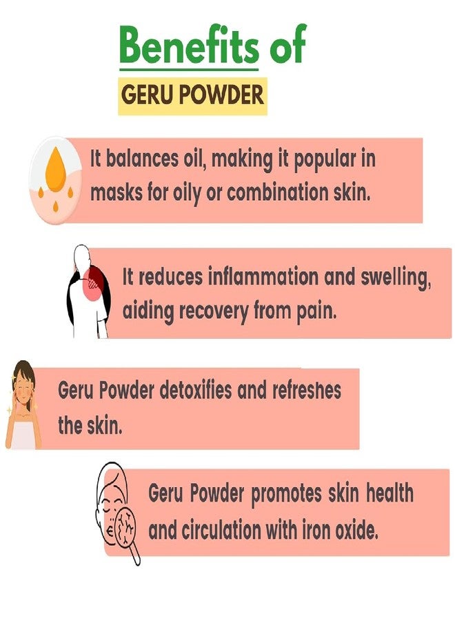 Rotz® Gegru Mitti Powder 400 Grm - Red Ocher Powder - Geru Powder - गेरू पाउडर - Image 4