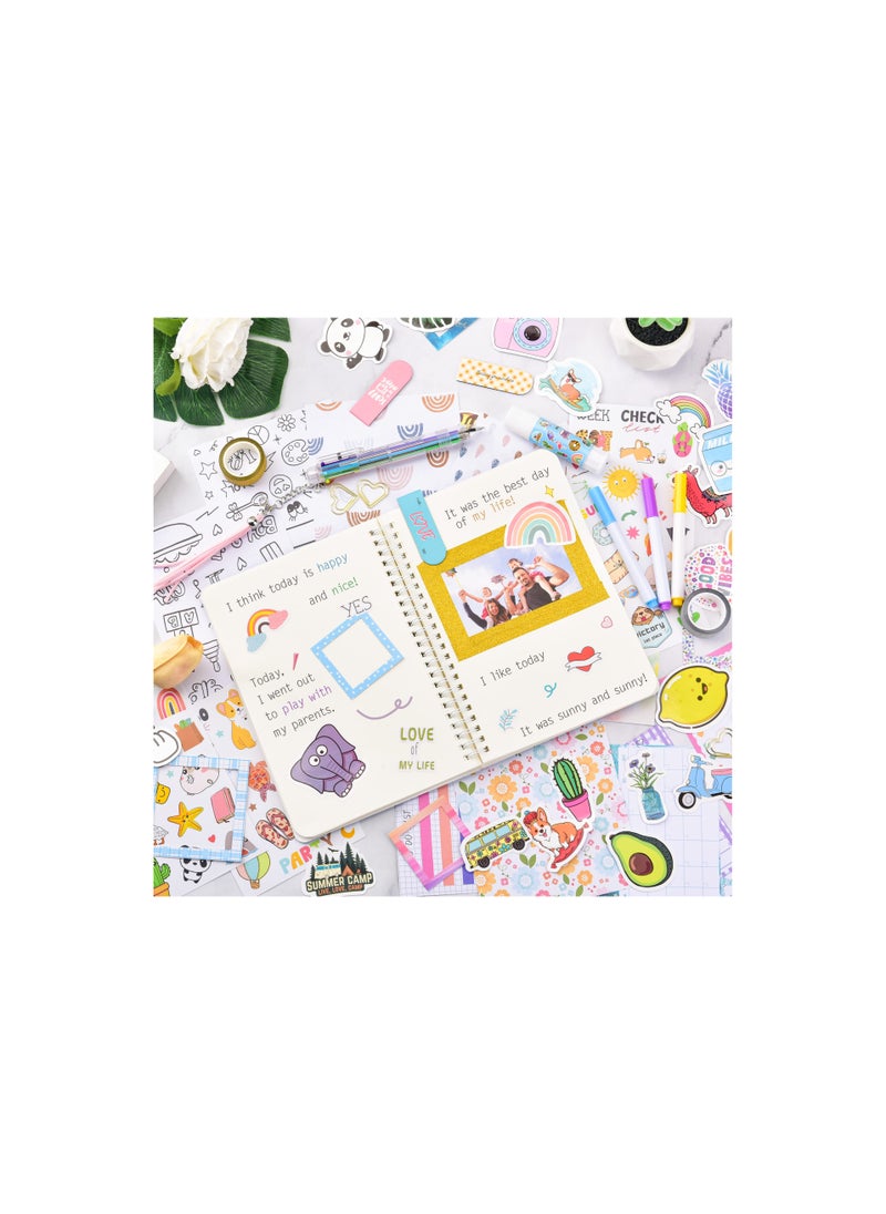 Captaintech DIY Journal Set for Girls Ages 8-13 - Perfect Birthday Gift for Tweens, Personalized Scrapbook and Diary Supplies Kit, Cute Art Crafts and Decoration for Kids in Blue.  - Image 5
