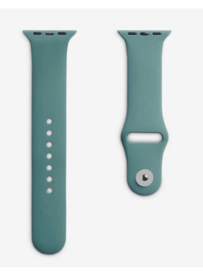 حزام رياضي من السيليكون لساعة أبل – يناسب 42 ملم / 44 ملم / 45 ملم / 46 ملم / 49 ملم – أخضر زمردي - Image 2