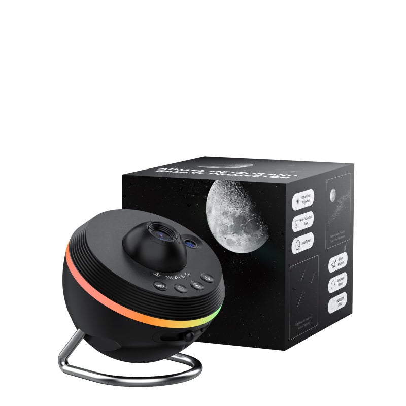 Ainael Galaxy Projector, Star Projector Home Planetarium with 1 Glass Projection Disc, 180Â° Rotatable Starry Sky Night Light with Meteor Effects & Light Strip for Bedroom, Kids & Adults Gift - Image 1