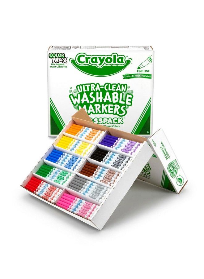 Crayola Ultra Clean Washable Markers Classpack (200 Count) Bulk Markers For Classrooms School Supplies For Kids 10 Colors - Image 5