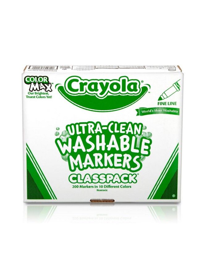 Crayola Ultra Clean Washable Markers Classpack (200 Count) Bulk Markers For Classrooms School Supplies For Kids 10 Colors - Image 3