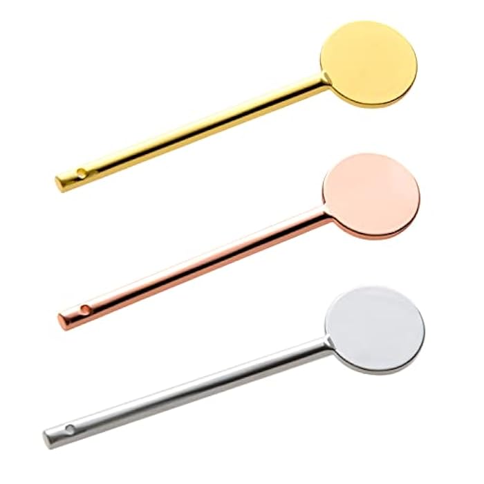 lasenersm 3Pcs Round Metal Cosmetic Spoon Spatulas Makeup Spatula Eye Cream Spoon Beauty Scoop Mini Spoon Makeup Beauty Spoons Mini Cosmetic Skincare Spatula for Home Salon, Gold, Silver, Rose-Gold - Image 1