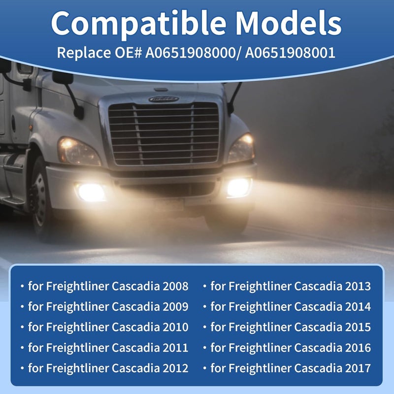 High Soar Fog Lights for Freightliner Cascadia (2008-2016) - Driver & Passenger Side Pair - Image 2