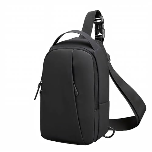 SKAIV Sling Crossbody Bag for Men Women, Mini Waterproof Backpack Shoulder Daypack Mini Anti-Theft Cross Body Chest Bags With USB Charger Port for Casual Travel Hiking Outdoor Sports (Black) - Image 1