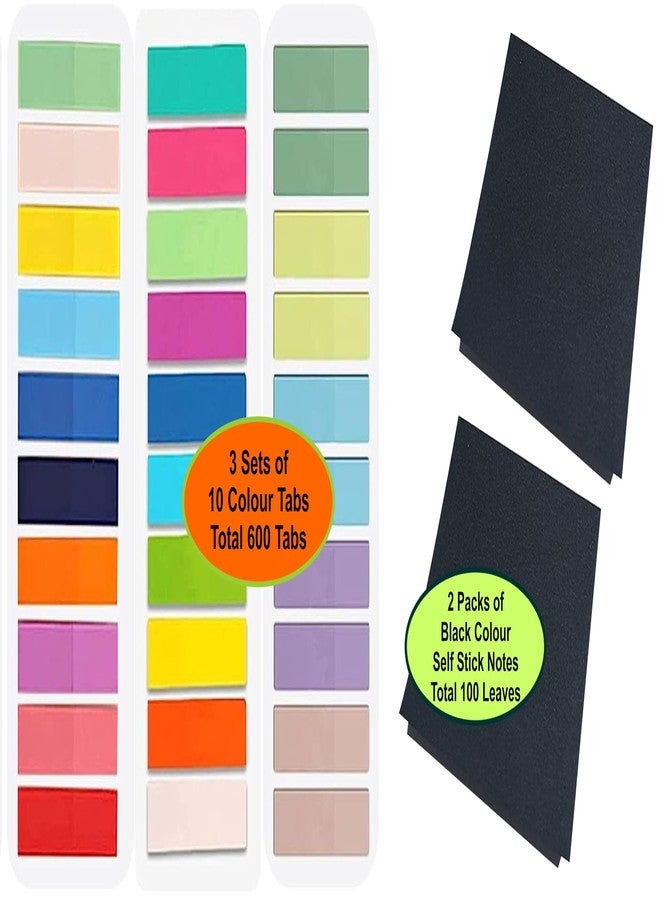 إمبرينت مجموعة إمبرينت 700 قطعة من علامات التبويب اللاصقة بألوان فلورية مع ملاحظات سوداء ذاتية اللصق مقاس 3 × 3 بوصة لتدوين الملاحظات على الكتب، وعلامات تبويب للمجلدات، وعلامات صفحات قابلة للكتابة وإعادة الوضع، وعلامات فهرسة شريطية للكتب. - Image 2