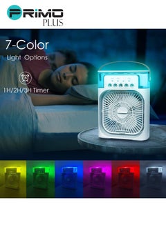PRIMO PLUS Portable Air Conditioner Fan Mini Evaporative Air Cooler with 7 Colors LED Light 1/2/3 H Timer 3 Wind Speeds and 3 Spray Modes for Office Home Dorm Travel(White)  - Image 5